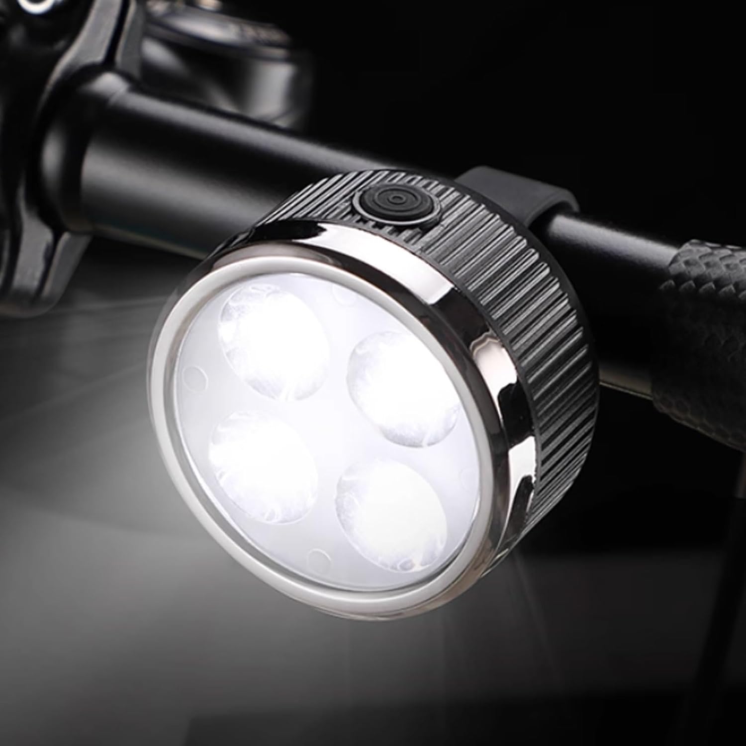 Compact Plastic Bicycle Bell Road Bike Headlight Bell Mini Super Loud Rechargeable Horn Night Riding Equipment Multifunctional Easy Installation