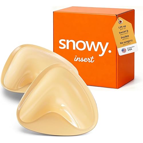 Snowy Insert: Double Sided Push Up Bra Pads | Reusable Waterproof Sticky Inserts for Strapless & Backless Dress for Women