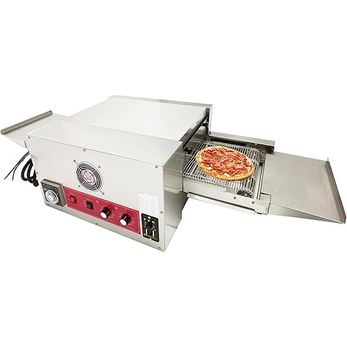 INTSUPERMAI Countertop Conveyor Pizza Oven 12" Commercial Electric Pizza Oven Stainless Steel for Pizzerias, Restaurants & Multi-Food Baking 220V, 6000W