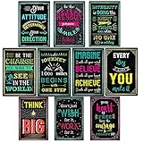 nuoshen Motivationsposters, inspirierende Positive Zitate, Poster für Studenten, Lehrer, Schule, Klassenzimmer, Wanddekoration, 10 Blatt