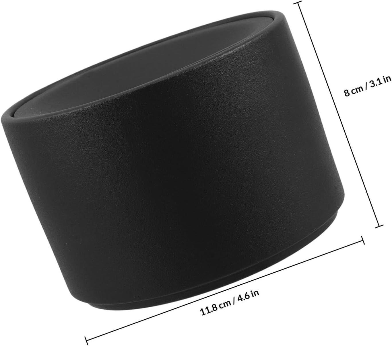 Large Ceramic Ashtray with Lid, round Windproof Ash Holder, Stylish Office and Home Smoker Butt Storage Tray, Zen Black for Indoor Use
