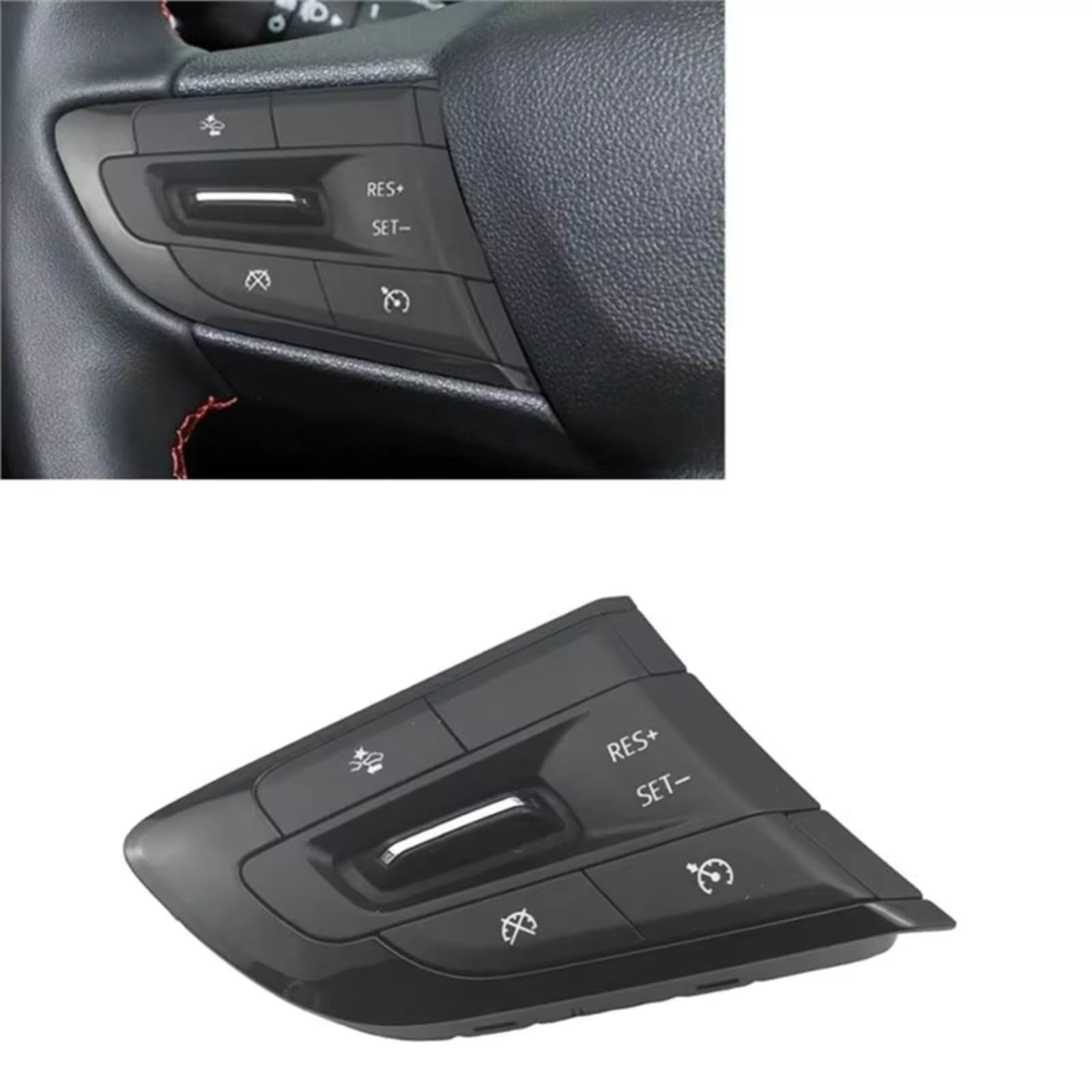 Compatible Con Chevrolet Para Trax Para Tracker 2019-2023 Juego Interruptores Volante Multifuncionales Botón Teléfono Volumen Control Crucero Automóvil Interior coche(Black Left Front)