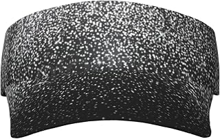 ELRoal Shiny Silver Glitter Printed Adult Sunscreen Visor Cap Lightweight and Breathable Adult Sun Visor Empty top hat Versatile Outdoor hat