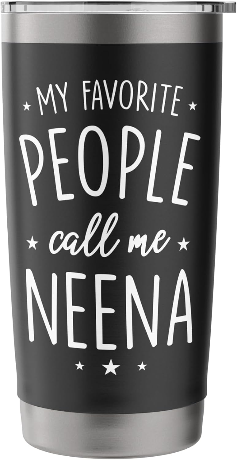 Neena Shirt Gift: My Favorite People Call Me Neena Stainless Steel Insulated Tumbler image 3