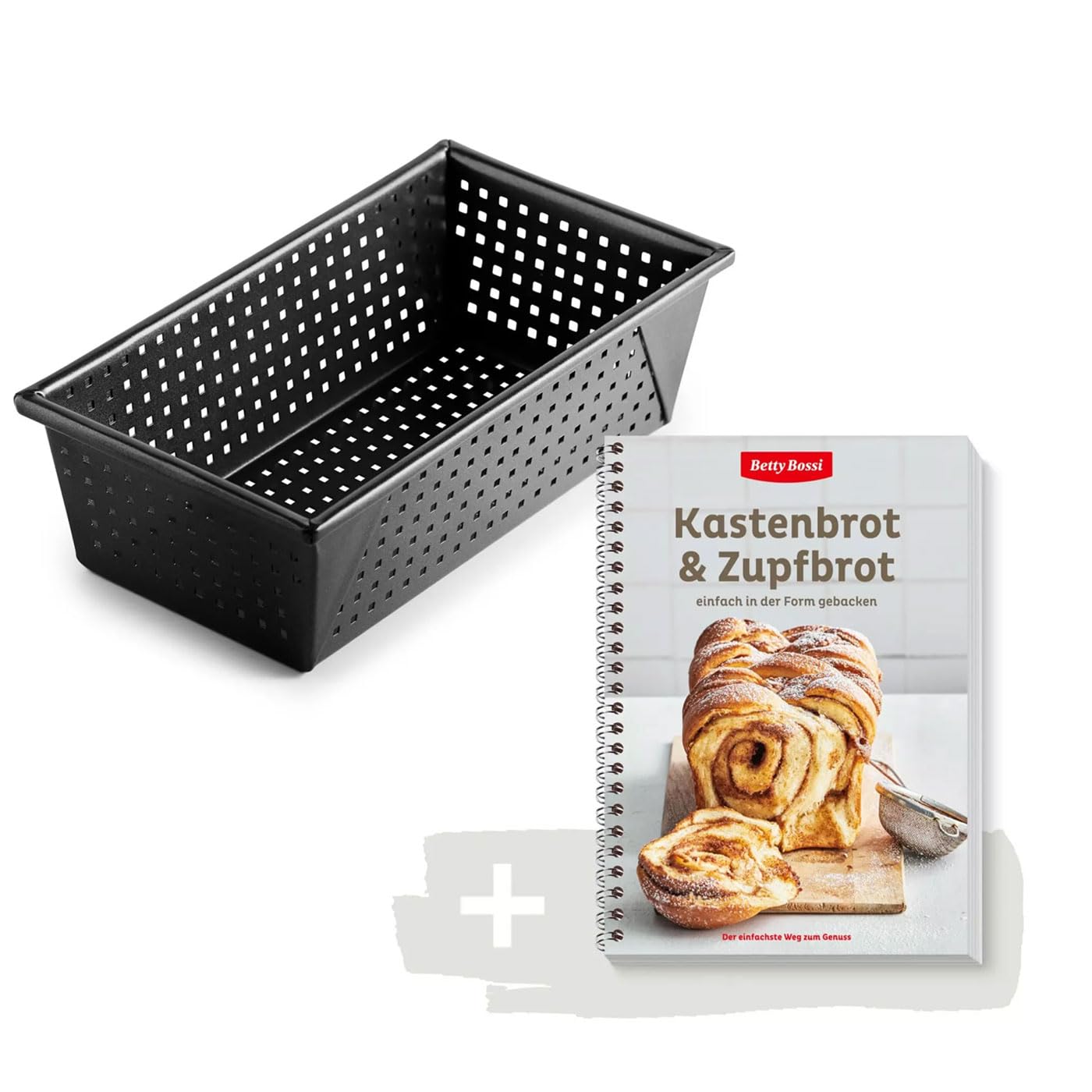 Betty Bossi - Brotbackform 23 cm für Kastenbrot & Zupfbrot Backbuch (40523) | Antihaft Kastenform mit Rezeptideen