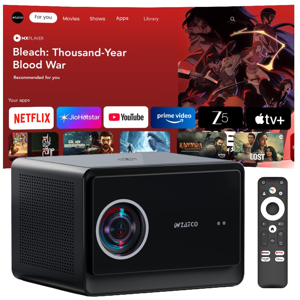 WZATCO Legend GT, Official TV Projector 4K Ultra HD, 2500 ANSI, Native 1080P, Ultra Bright, Fully Automatic, Sealed Engine 20 Watt, Smart Home & Office Cinema — Amazon image 7