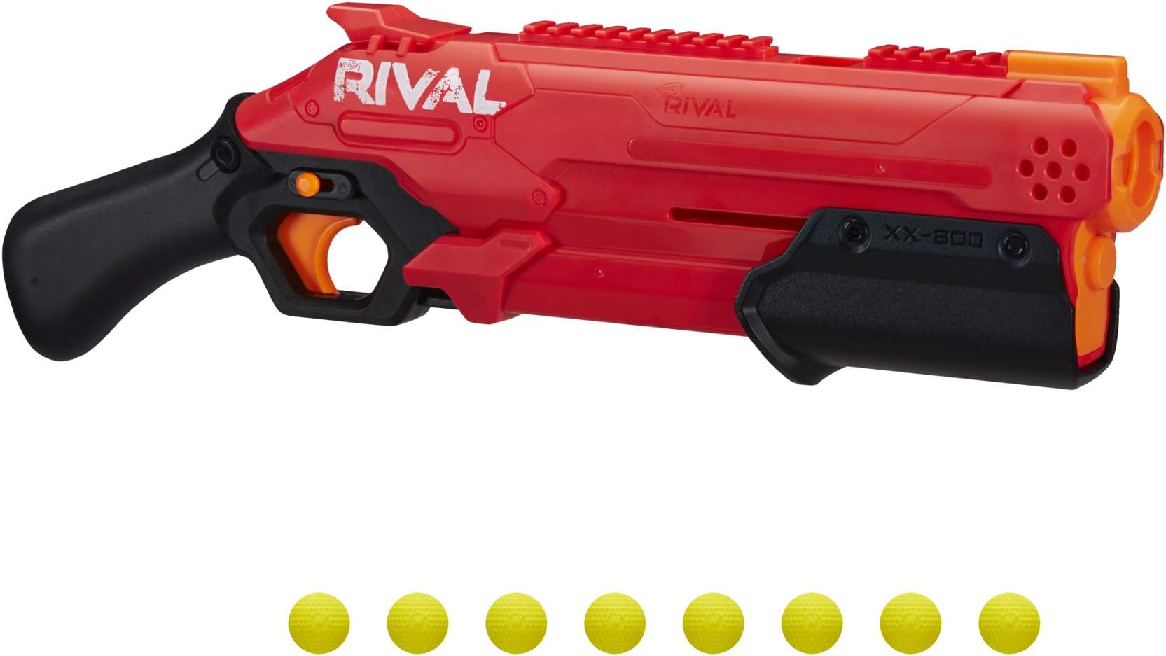 Rival Takedown XX-800 Blaster - Pump Action, Breech-Load, 8-Round Capacity, 90 FPS, 8 Official Rival Rounds - Team Red