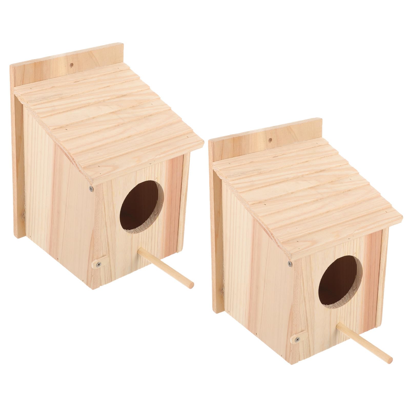 HEMOTON 2 Piezas Caja Nido de Madera para Pájaros, Colgante Exterior con