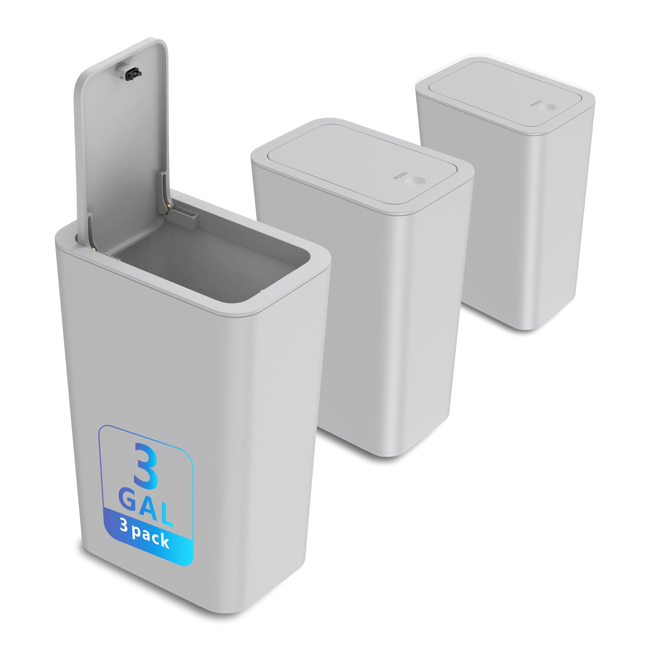 N. NETDOT 3 Pack Small Trash Cans - Black -10