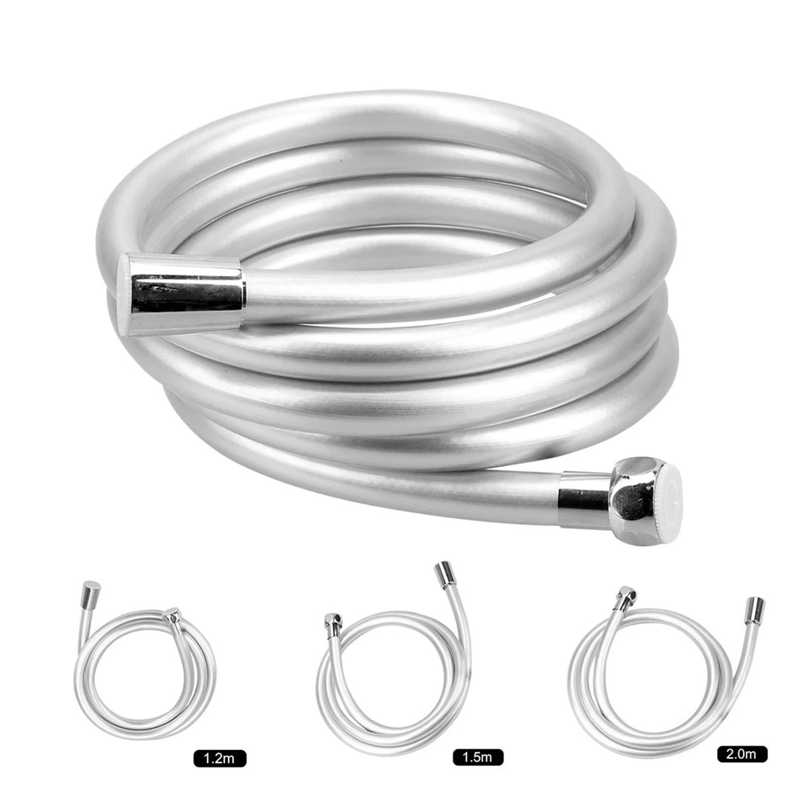 Manguera Ducha Manguera de ducha silicona 2 m/1,5, m Para Baño | Tubería de Baño Antitorsión Larga Agua PVC(PVC 2m)
