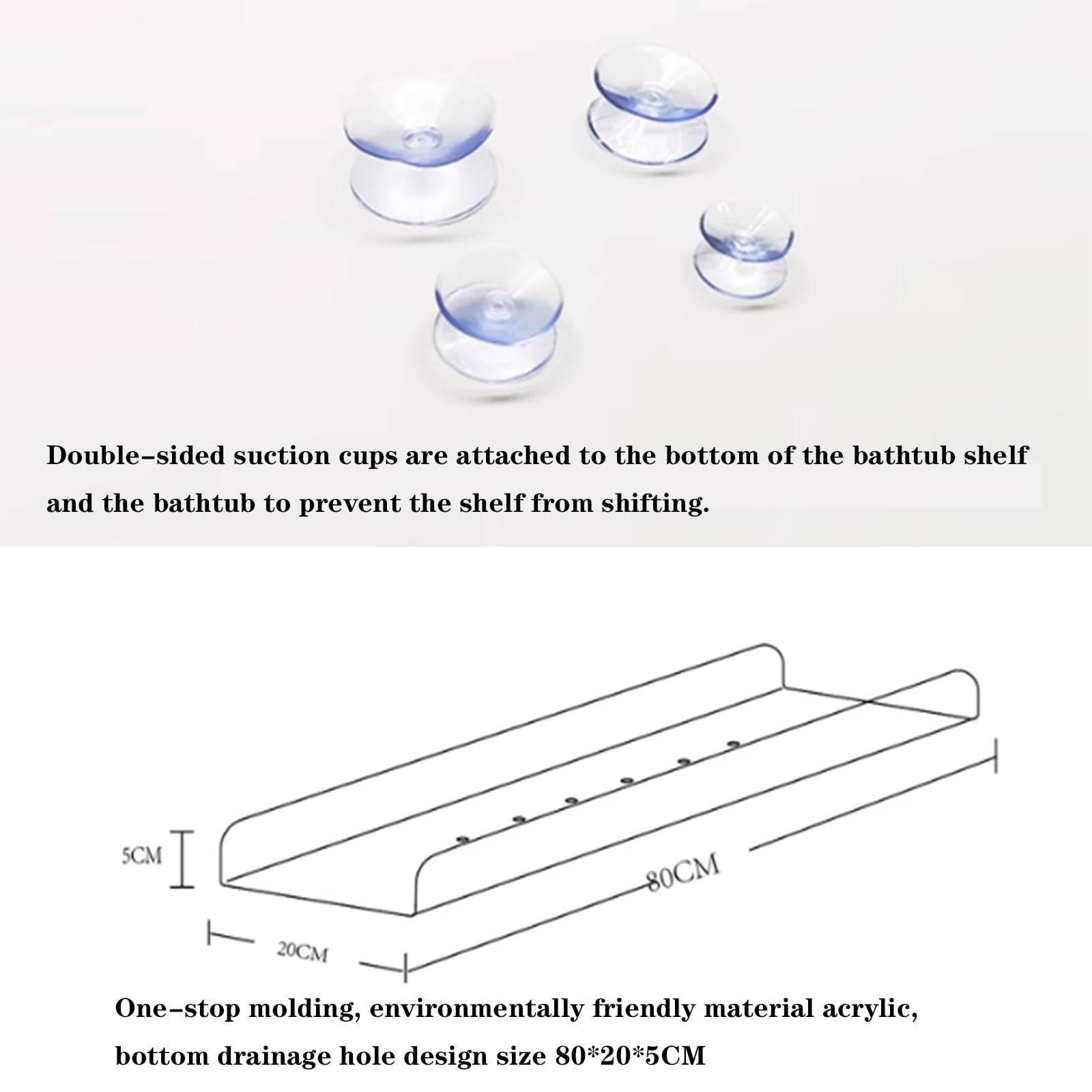 Bandeja Transparente para Carrito de bañera, Mesa con Estante para Bandeja de bañera, Organizador de Ducha de baño de Lujo, acrílico para el baño del hogar, ondulación Transparente