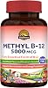 Vitalitown Vitamin B12 Methyl B12 5000 mcg, Fully Bioactive Form, Support Energy Production, Natural Peach Flavor, Zero Sugar, 90 Fast Dissolve Tablets