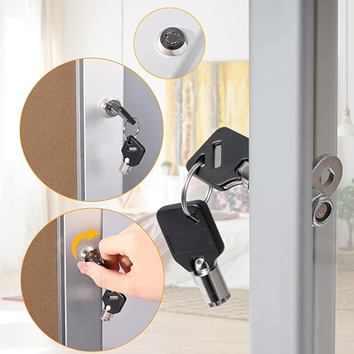 Miniatura 5 de Tablero de anuncios cerrado con bloqueo, tablero de notas de corcho de aluminio, tablero de anuncios para montaje en pared con sello de goma a