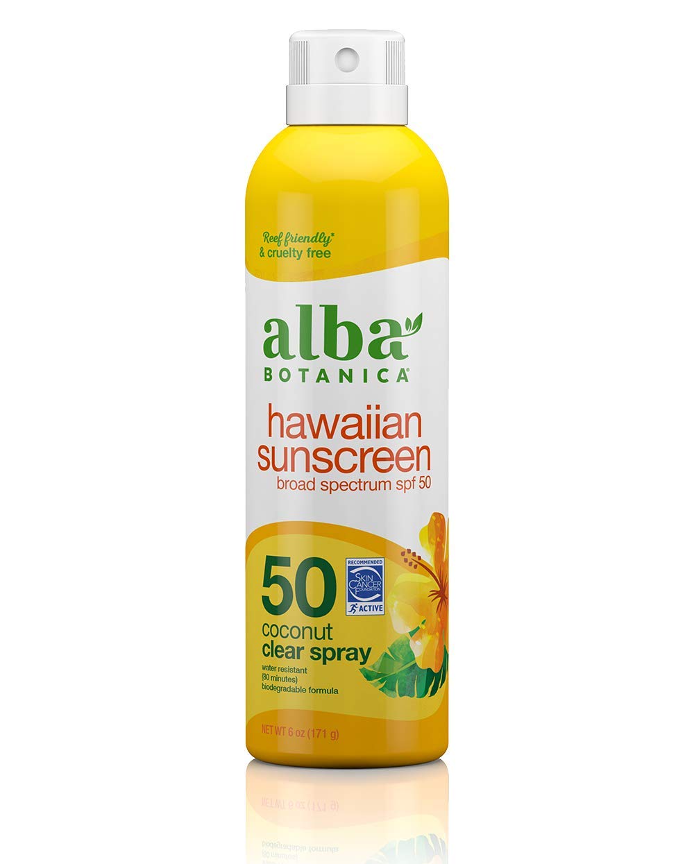 Alba Botanica Hawaiian Coconut Spray Sunscreen, SPF 50, 6 Fluid Ounce