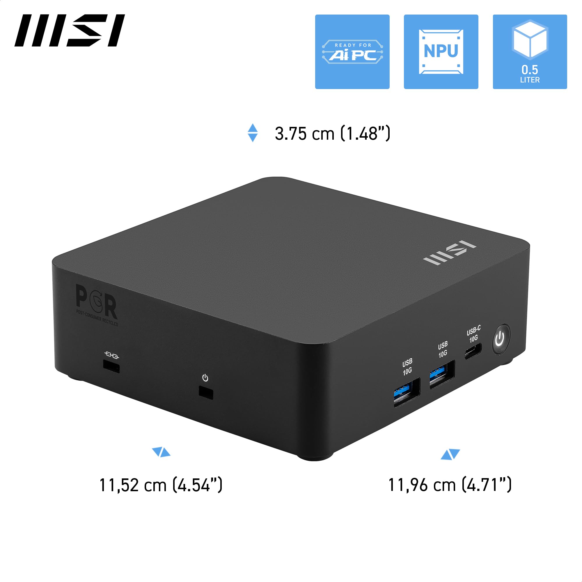 MSI Cubi NUC AI 1UMG-073AT Mini PC Core Ultra 5 125H 16 GB / 512 GB Win11