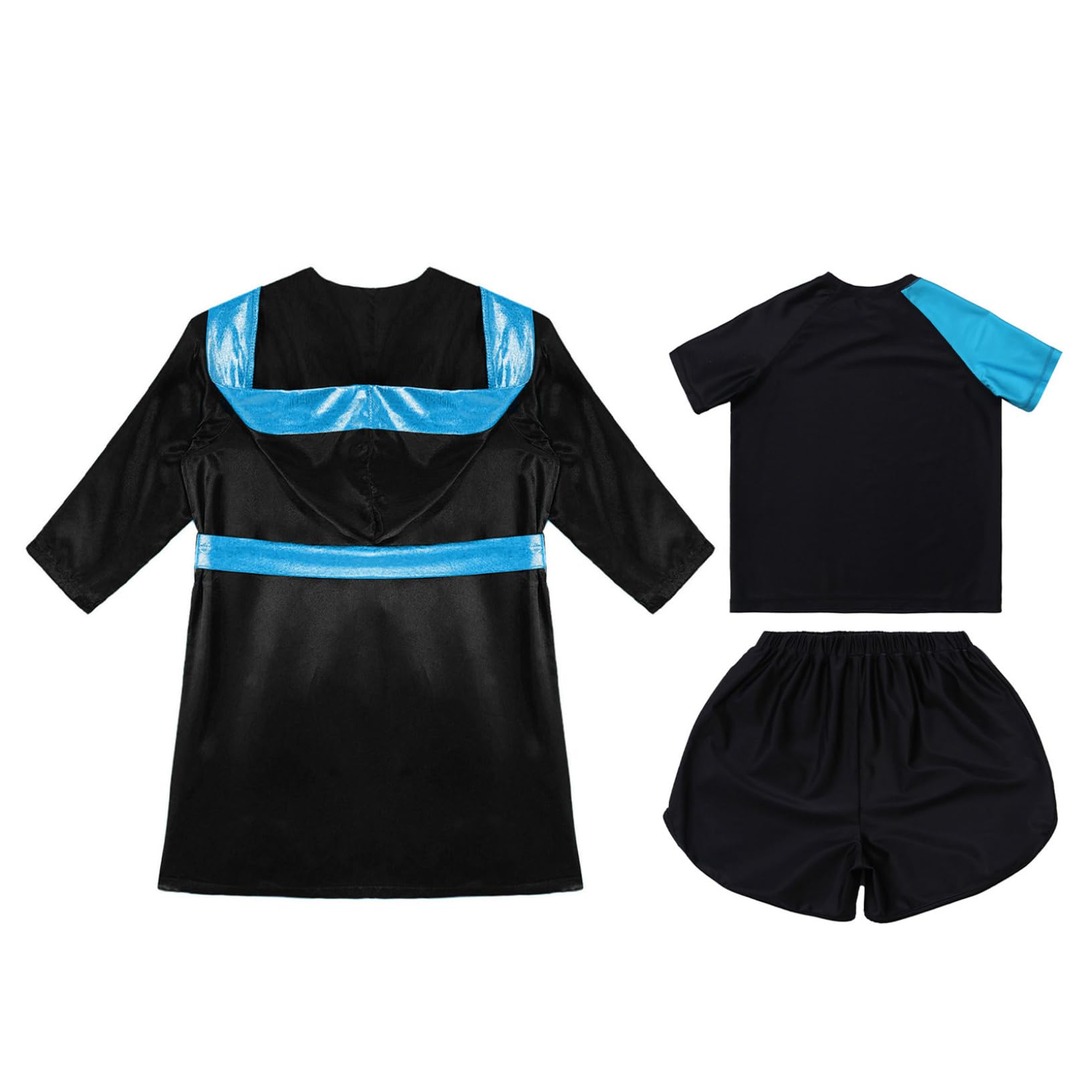 Oyolan Bambino Boxe Short e T-Shirt Accappatoio Boxe con Cappuccio Set Combat Muay Thai MMA Kick Boxing