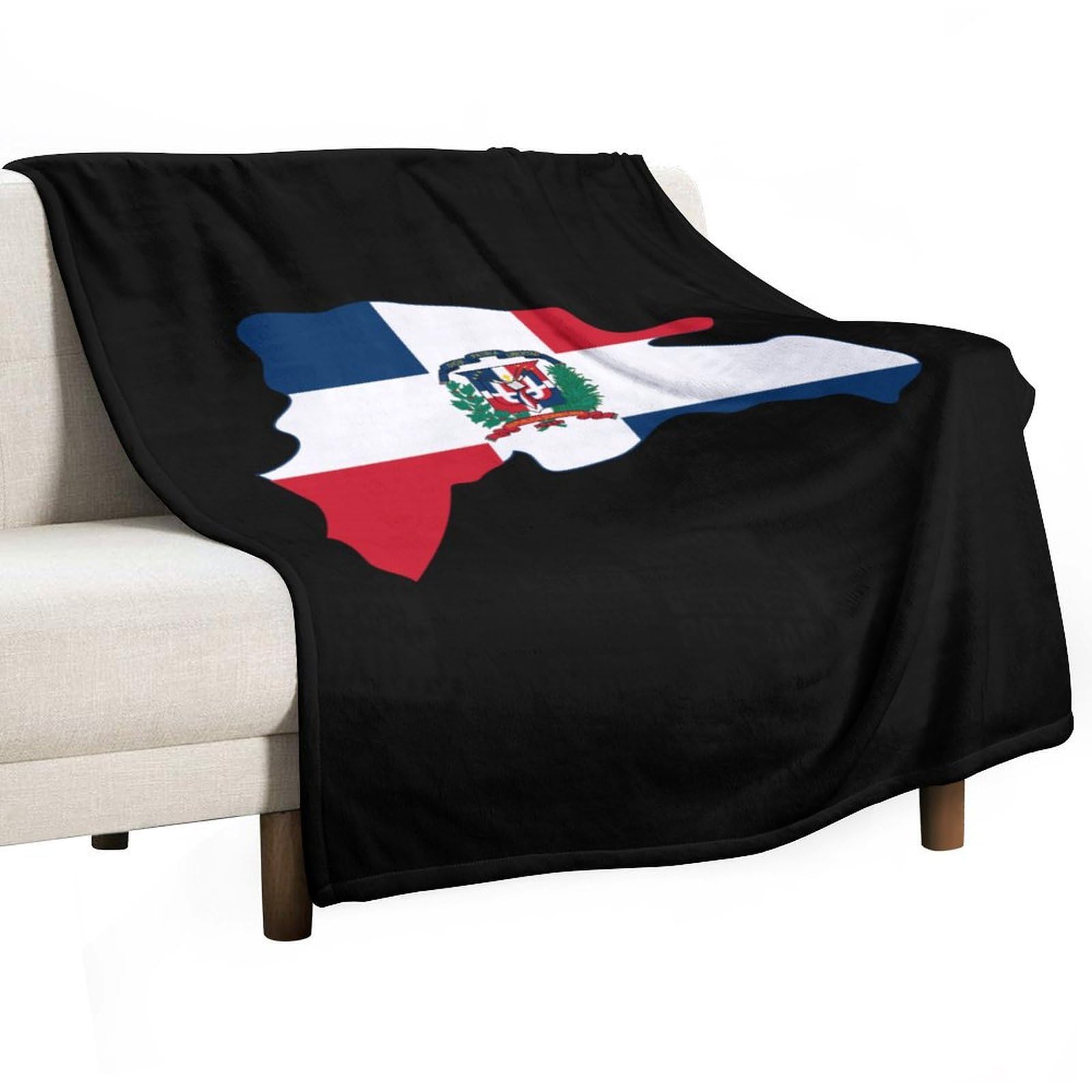 Cgsbngha Style Dominican Republic Map Flag Flannel Fleece Blanket Lightweight Soft Throw Blankets For Sofa Couch Bed Chair