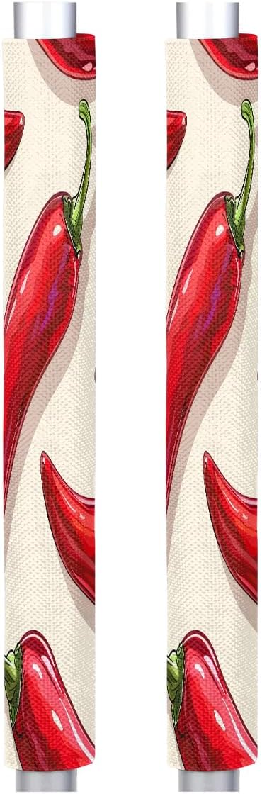 Print Rooster Watercolor Refrigerator Handle Covers Set of 2 Washable Kitchen Decors Antiskid Door Handle Cover for Fridge Ovens Dishwashers