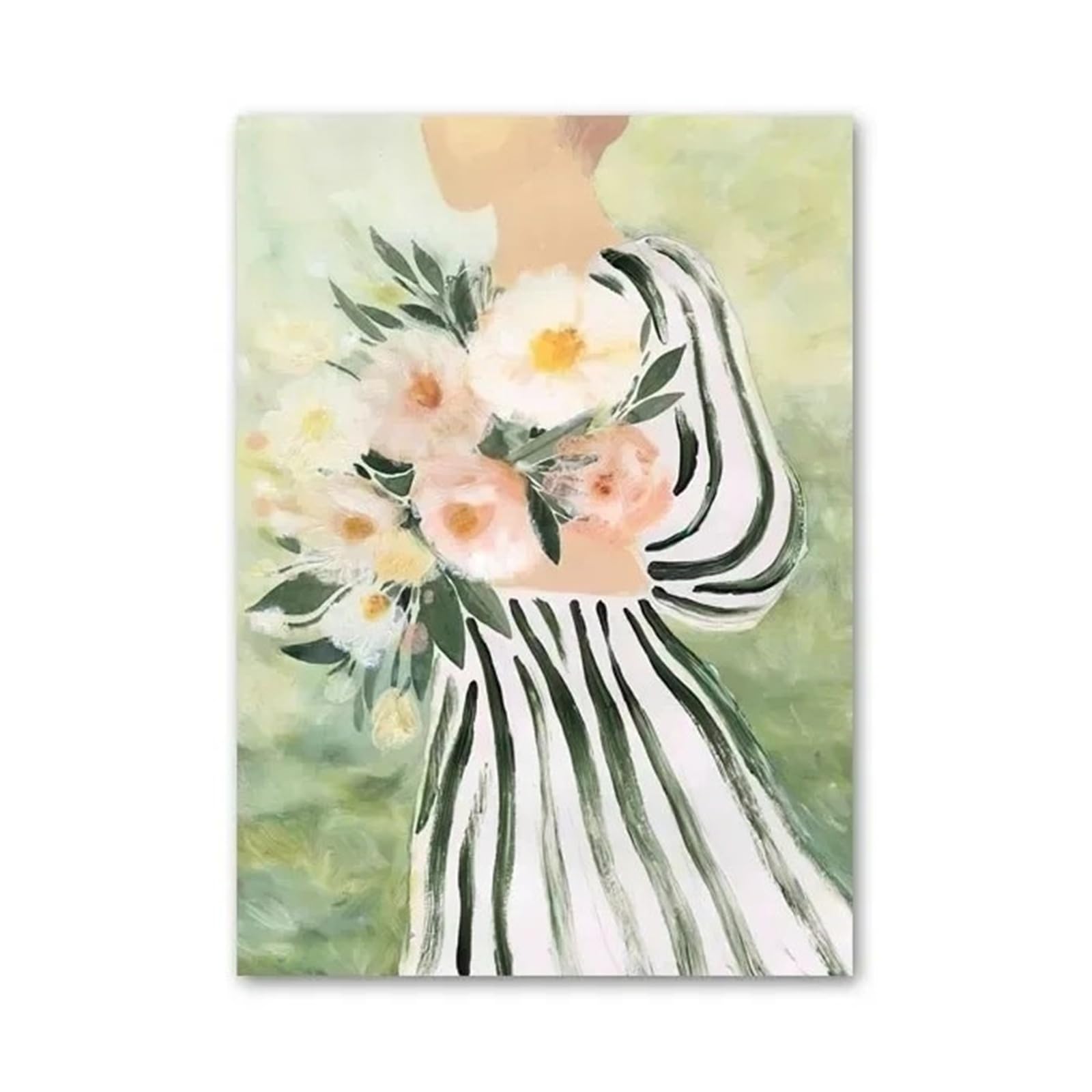 Xenite Girls A Wall Rt Canvas Prints Green Leaves Flower Bstract Landscape Wall Rt Canvas Painting Nd Prints Wall Pictures For Living Room Decor(,30X40cm)