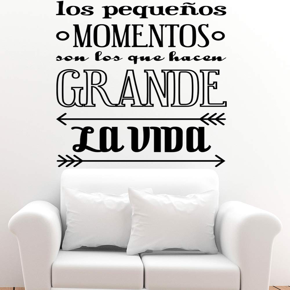 Docliick® Vinilos de pared decorativo con frase decorativa"LOS PEQUEÑOS MOMENTOS SON." Pegatinas decorativas pared. Decoración casa Docliick DC-19120