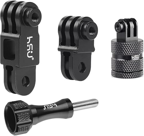 HSU Soporte de cámara de aluminio de 14 de pulgada 20 y brazo de ajuste recto para GoPro Hero, DJI, Sony, Xiaomi Yi AKASO Campark y otras cámaras de