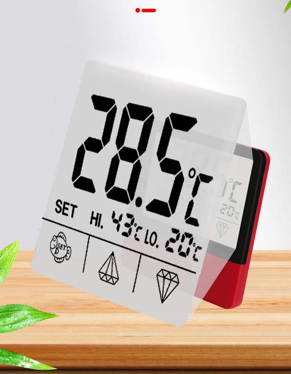 Termometro per acquario Siqi, termometro digitale per acqua trasparente a led ad alta precisione con letture accurate della temperatura per anfibi e rettili terrario
