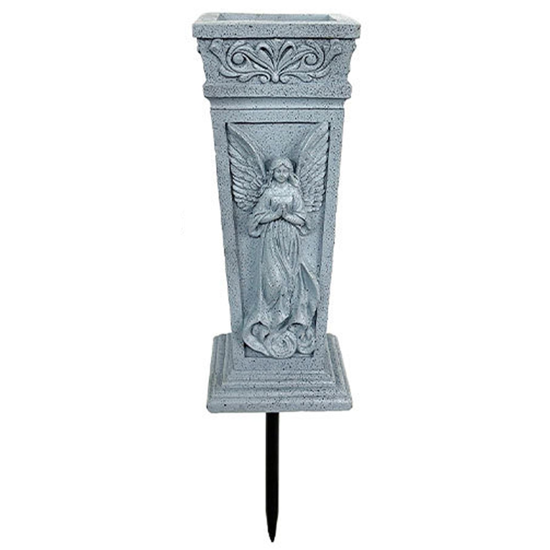 Cemetery Vases for Grave Memorial Cemetery Vase with Ground Spikes Resin Grave Flower Holder for Fresh/Artificial Flowers