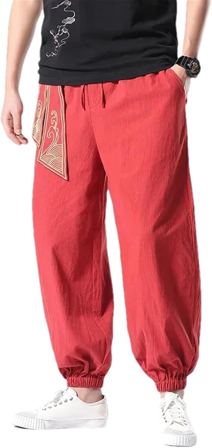 Summer Chinese Style Linen Jacket Hanfu Men Costume Suit Loose Cotton Linen Retro Style Tang Suit Robe Male