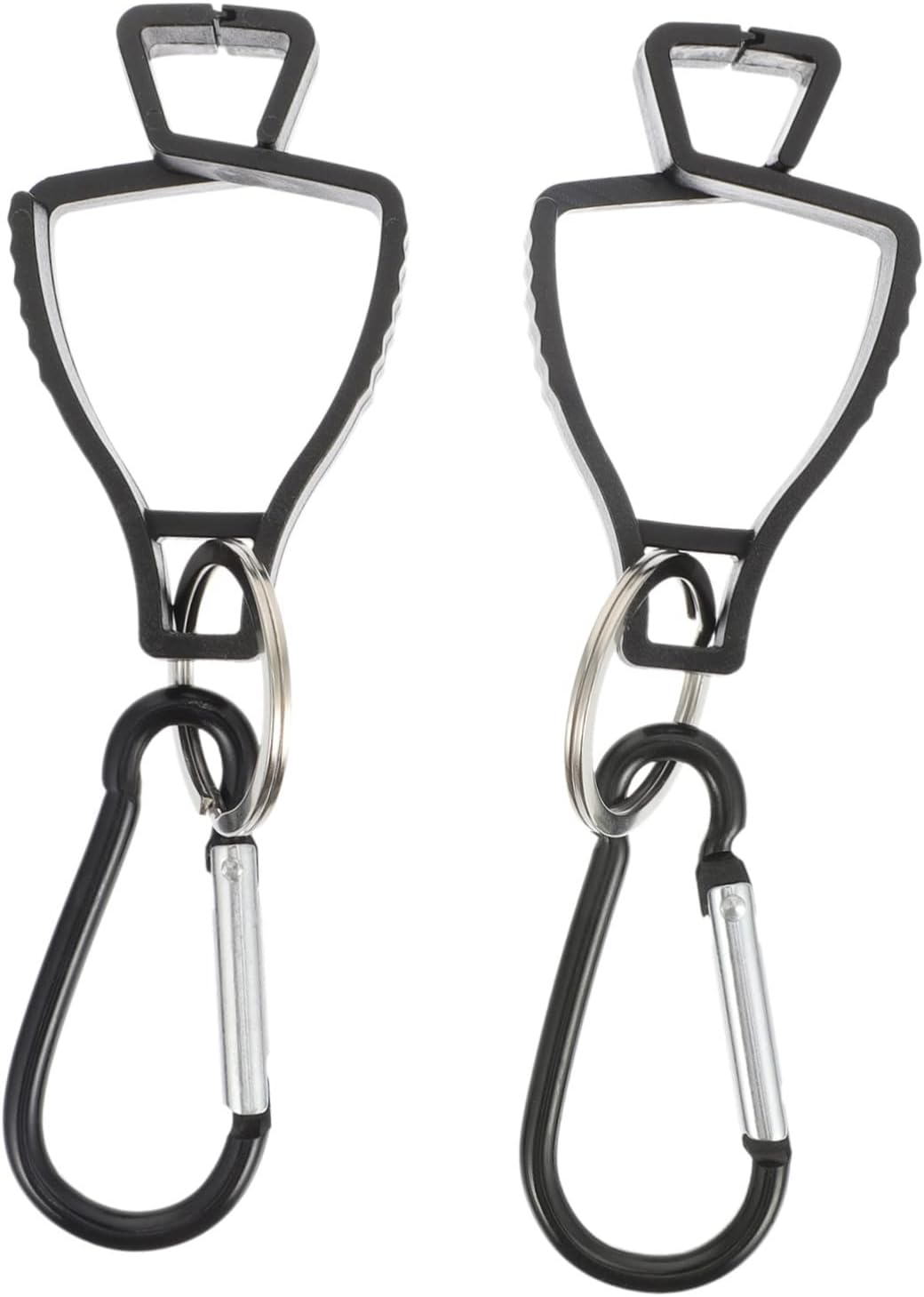 2Pcs Glove Holder Clip for Outdoor Work, Aluminum Alloy Black
