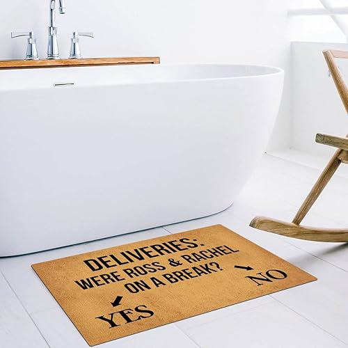 Miniatura 5 de Funny Doormat were Ross and Rachel On A Break - Tapetes antideslizantes de goma para puerta delantera, jardín, cocina, dormitorio, 23.6 x 15.7