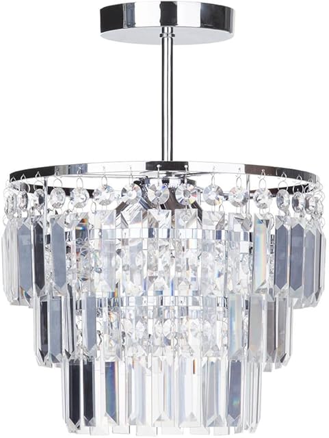 LITECRAFT Vasca Ceiling Light IP44 Bathroom Semi Flush 3 Arm - Polished Chrome