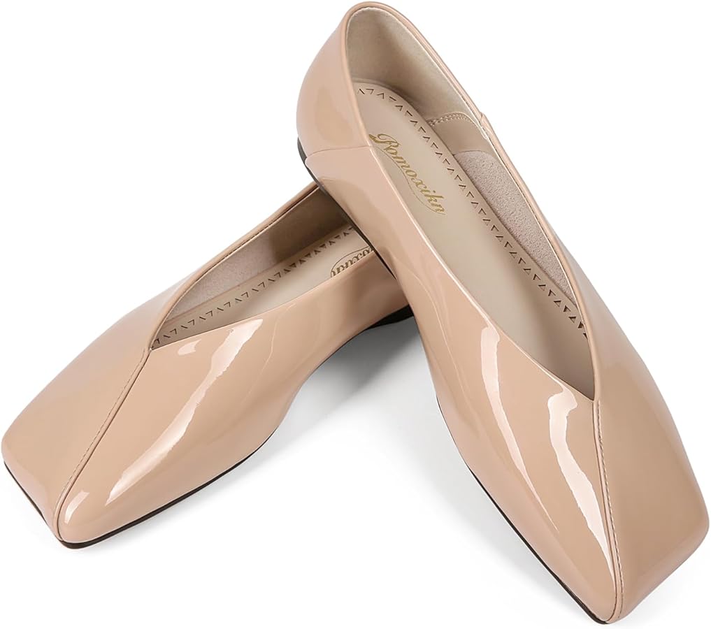Amazon.com | Pomoxikn Womens Ballet Flats Square Toe Ballet Flats