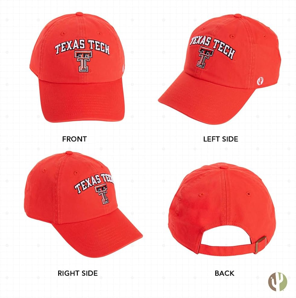 Desert Cactus Texas Tech University Baseball Hat TTU Red Raiders Brimmed Embroidered Cap Adjustable Cloth Strap Adult Type C - Image 3