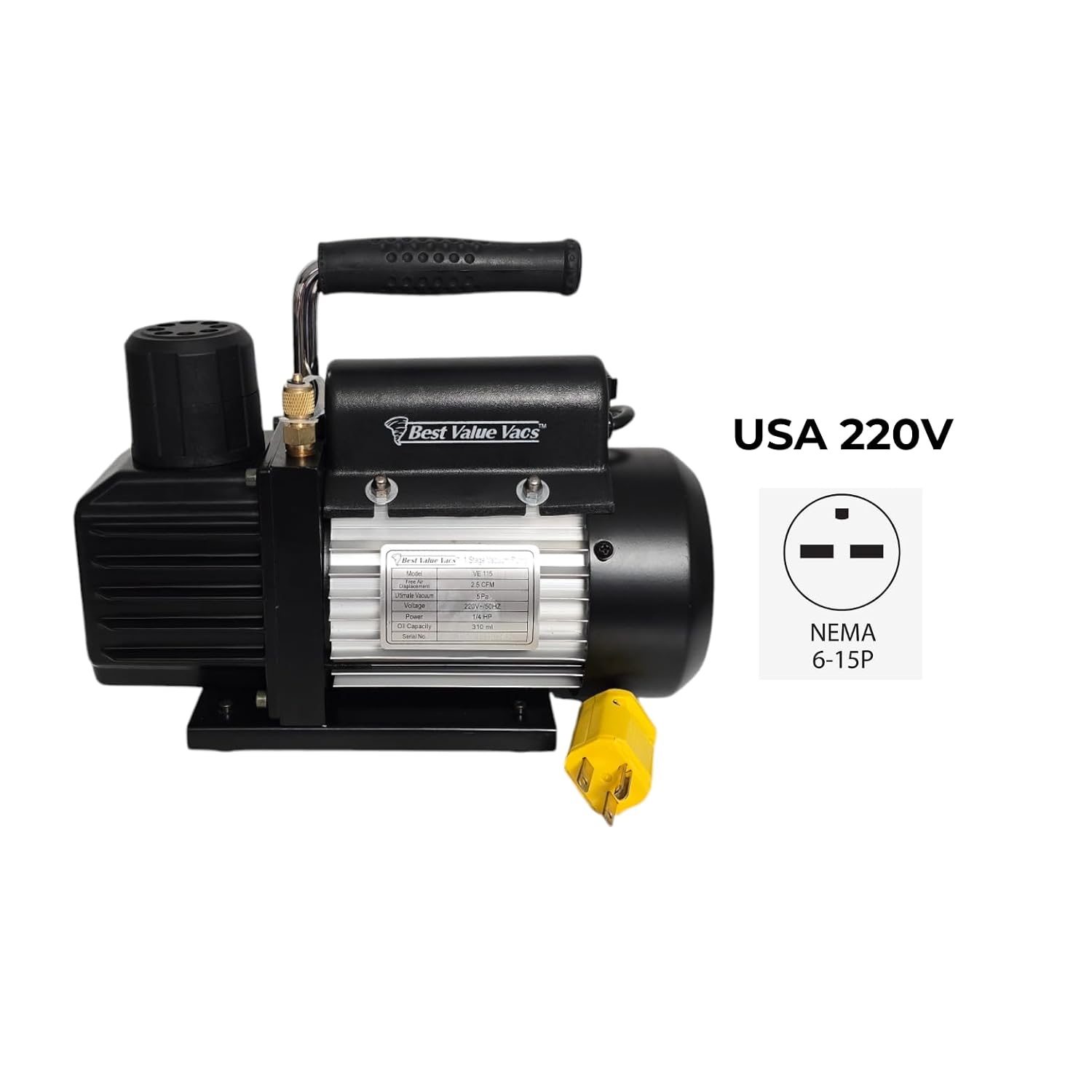 BVV 3CFM Single Stage Vacuum Pump-110v