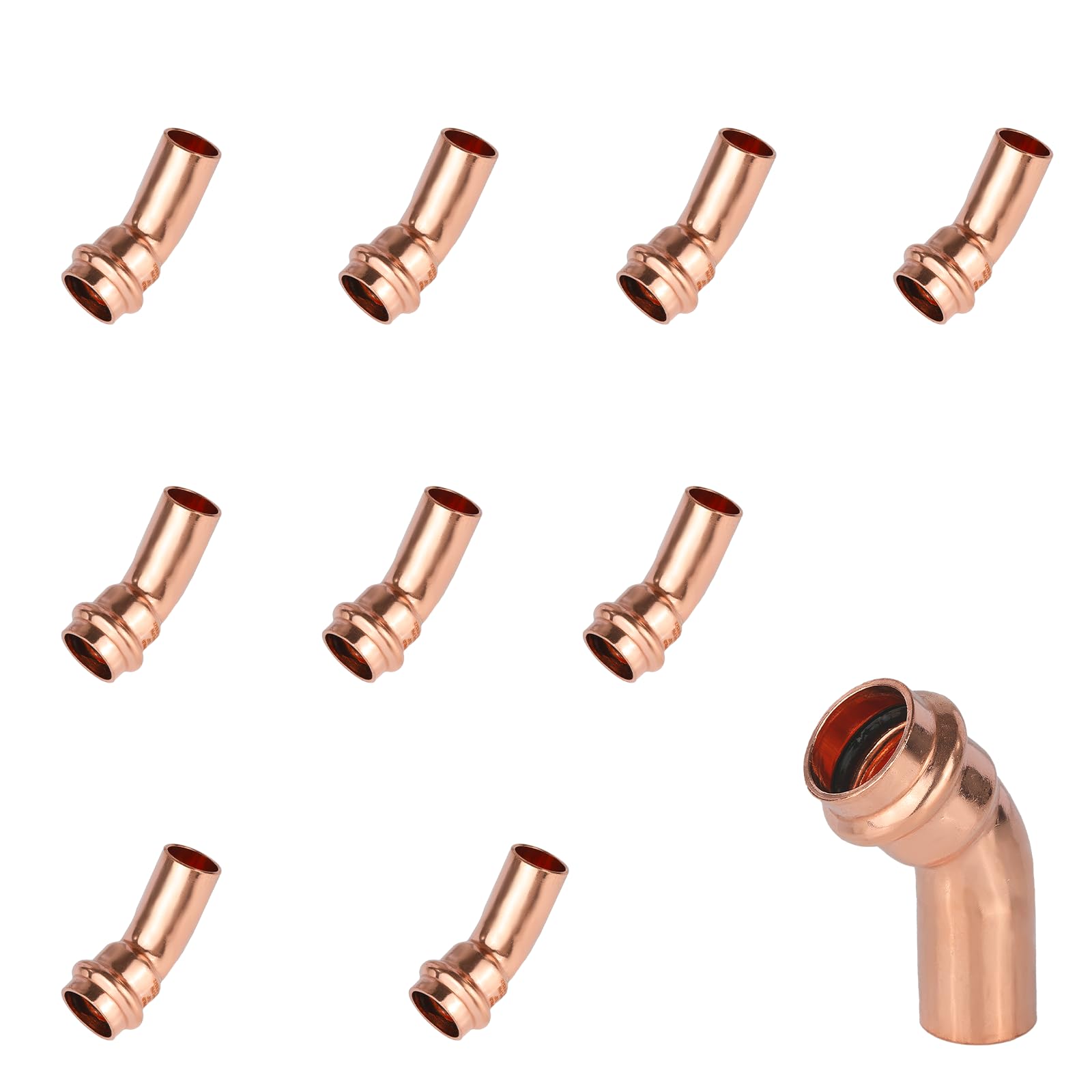 EFIELD - Juego de 10 accesorios de codo de cobre de 3/4 x 3/4 pulgadas para conexión de tubo de cobre (3/4 pulgadas)