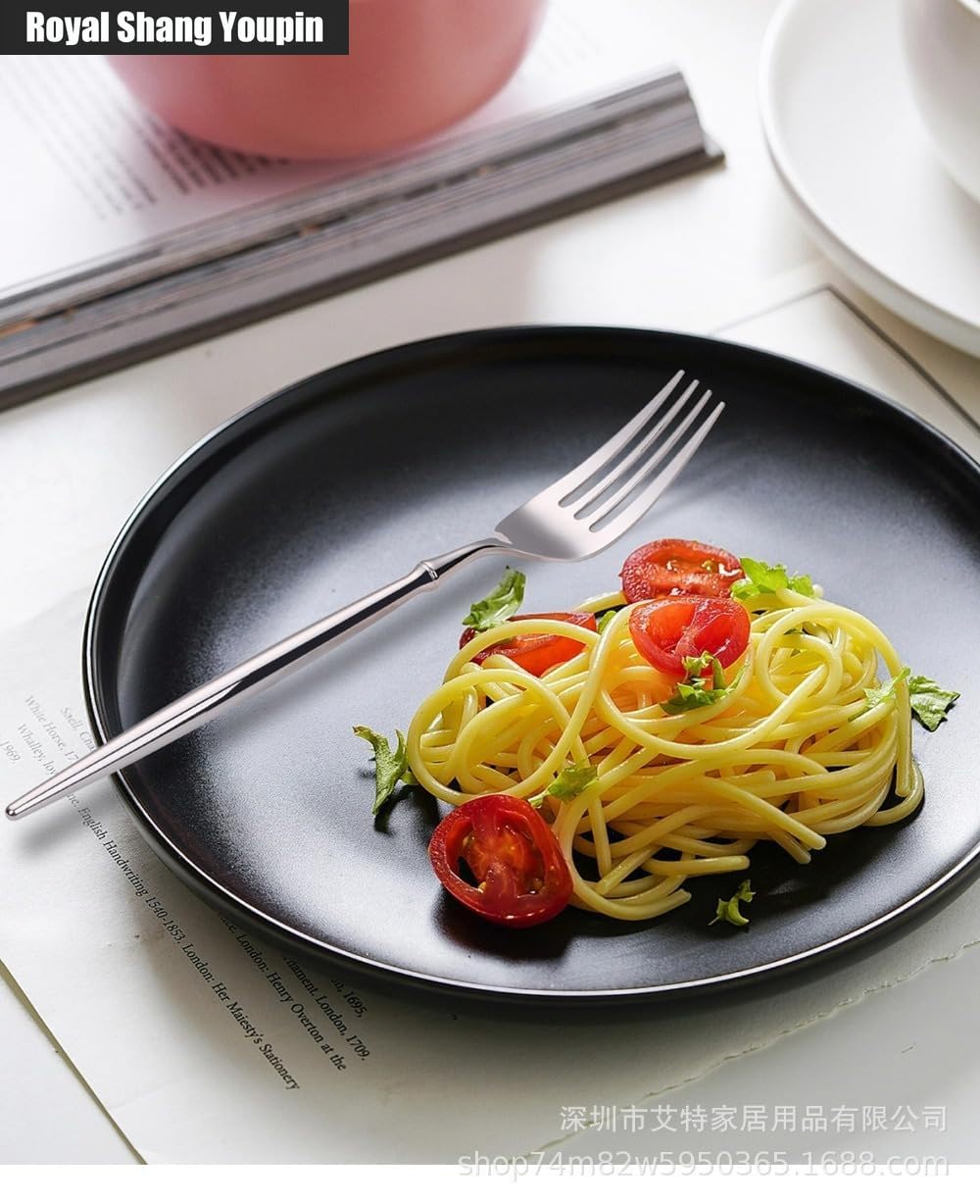 Manico Solido Martellato/lucido Cucina Acciaio Inossidabile Posate Stoviglie Posate Coltelli Forchette Cucchiai Set Cucchiaio E Forchetta Da Dessert Da Cucina (Manico a forma di martello,20 pezzi)