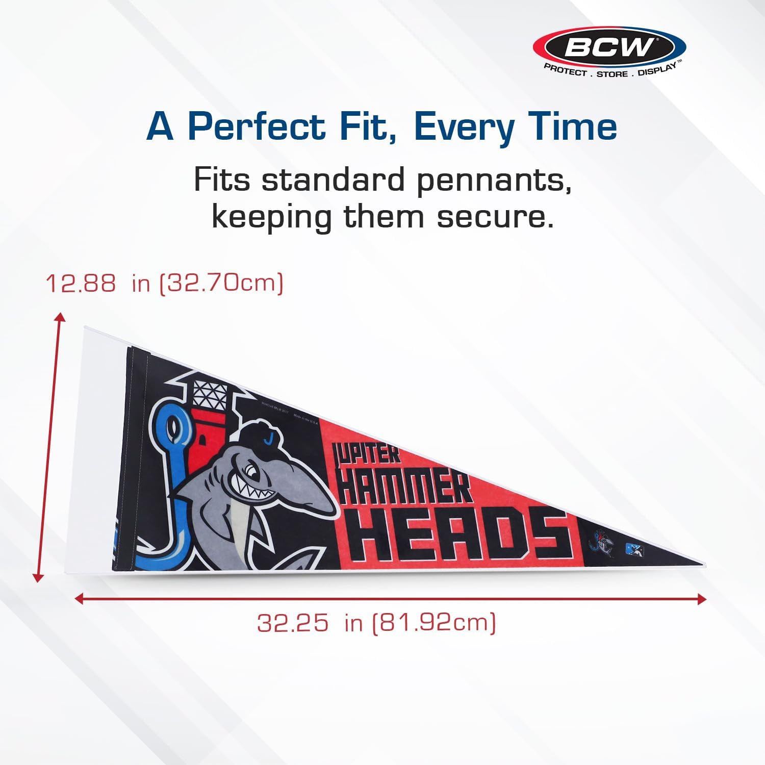 BCW 12x30 Pennant Topload Holder (10-Pack) – Rigid Clear Plastic Pennant Holder for Standard 12x30 Sports Pennants – Archival Display & Protection
