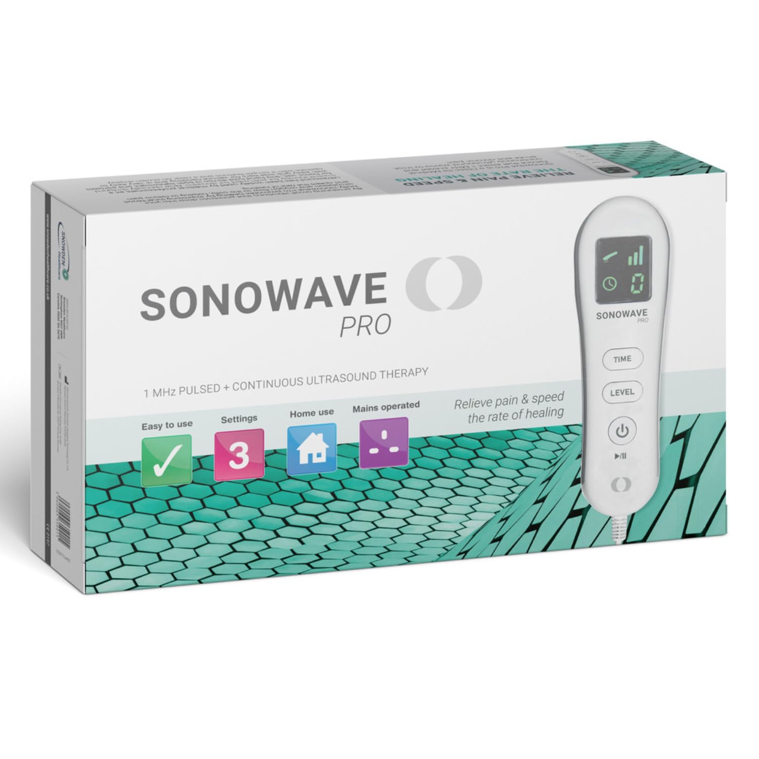 Snowden Sonowave Pro Portable Ultrasound Machine for Pain Relief - Therapeutic Ultrasound Therapy Machine for Physiotherapy, Relief from Lower Back Pain, Aches, Swollen Joints and Other Conditions