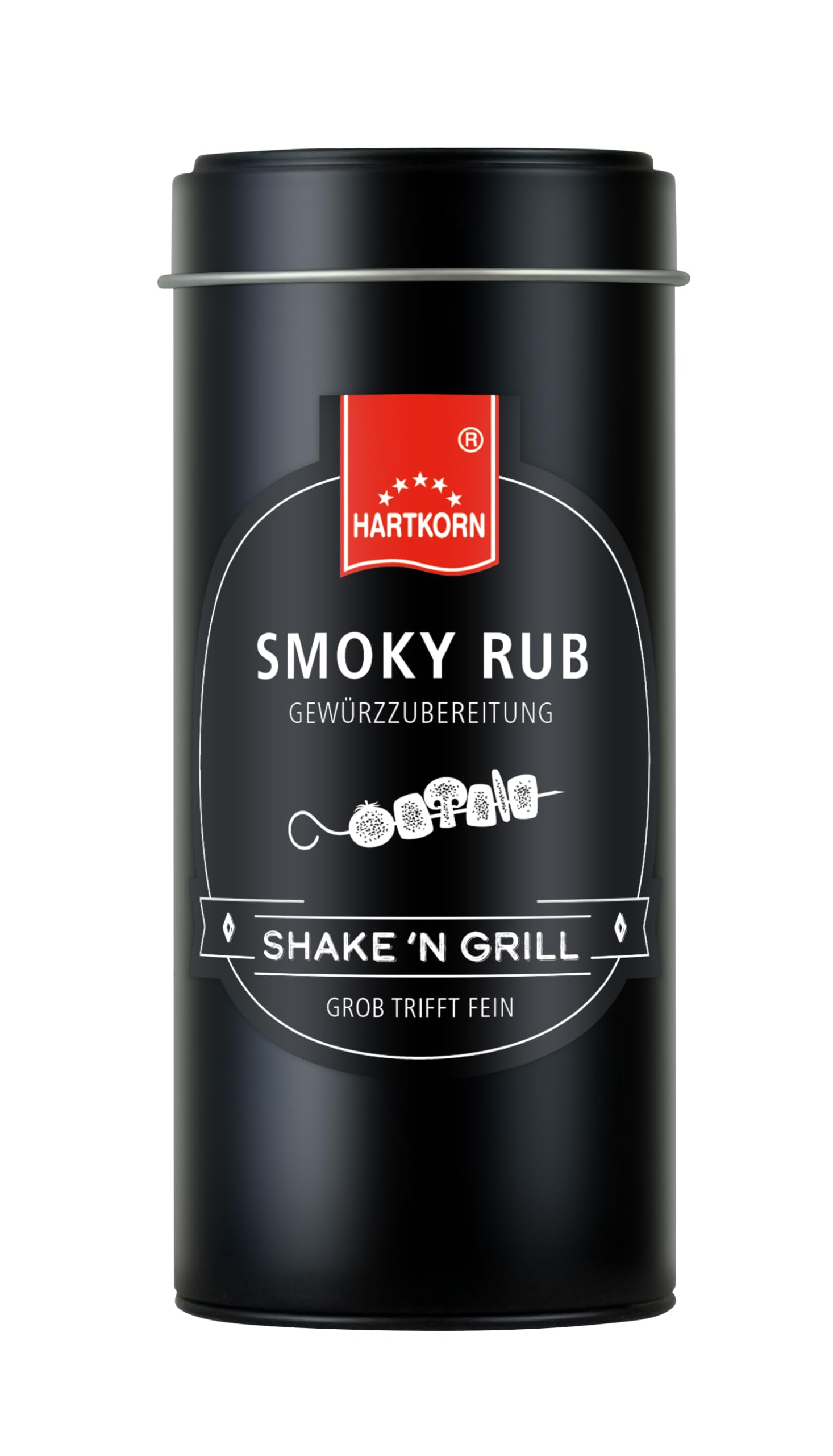 Hartkorn - BBQ Gewürz-Sixpack (6-teilig) Shake´n Grill (Geflügel Rub, Steak Rub, Fisch Rub, Smoky Rub, Veggie Rub, Magic Dust Rub) - Geschenkset für Männer