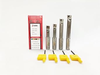 4pcs 1/2 Shank Indexable Boring Bar Set with 10 pcs TCMT110204 Carbide Inserts