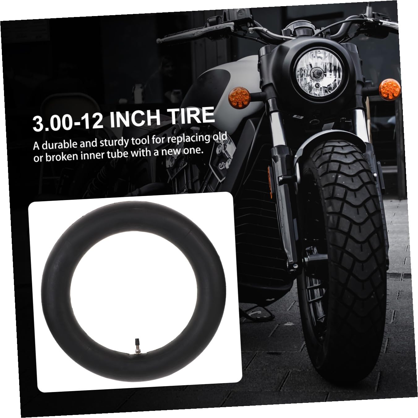 Cámara de Aire de Goma para Reemplazo de Neumáticos Off-road 3.00-12 Pulgadas Resistente y Cómoda para Motocicleta Todoterreno