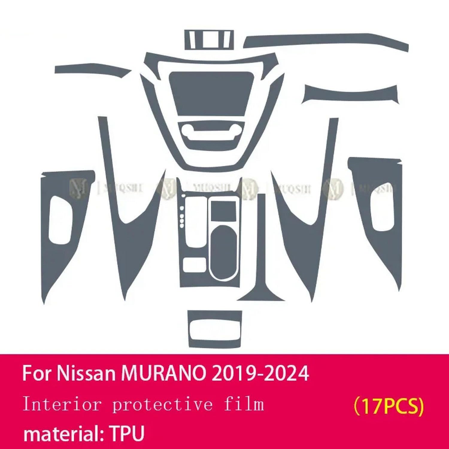 Film de protection de peinture PPF résistant aux rayures pour intérieur de voiture - Film TPU transparent pour Nissan Murano 2019-2024