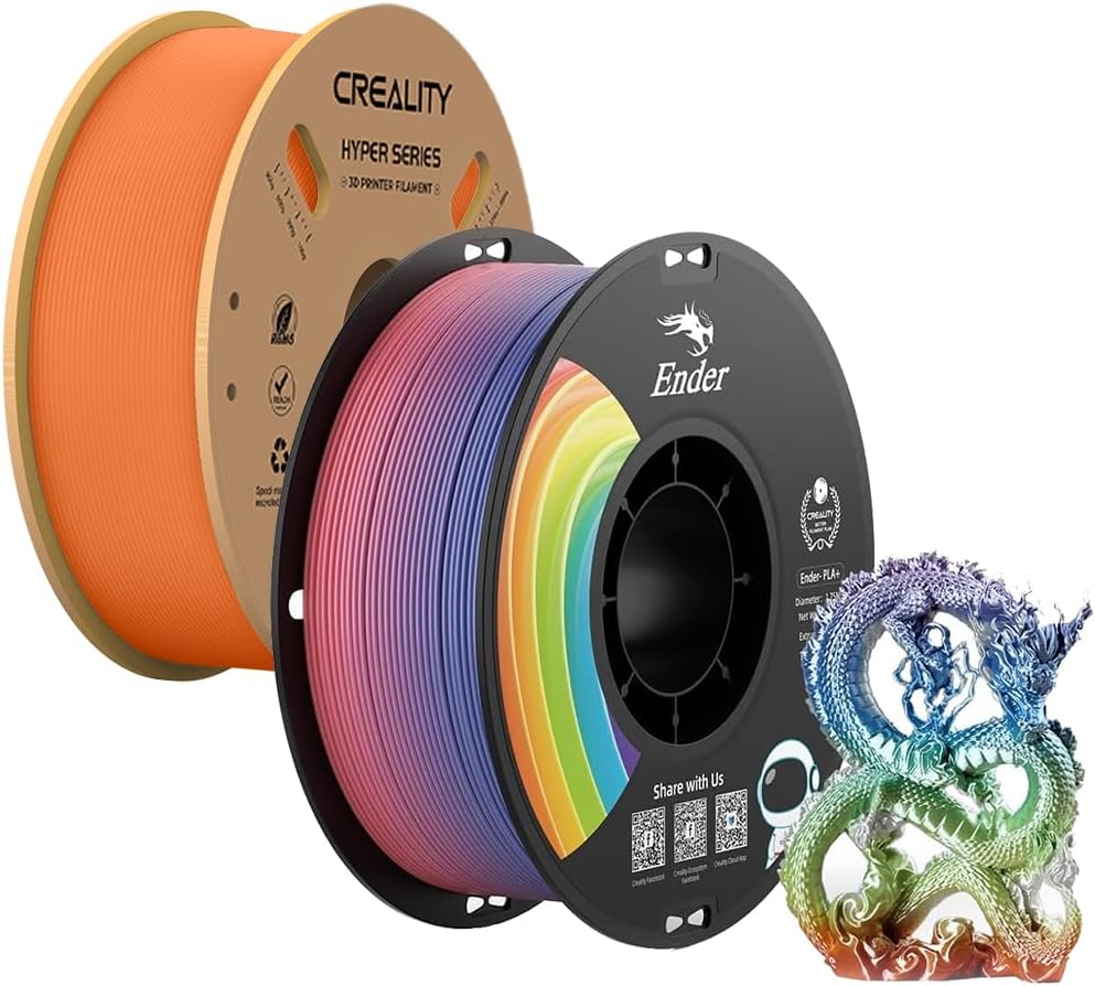 Creality Ender PLA Pro 3D Printers Filament 1KG Rainbow Bundle Hyper PLA Filament 1KG Orange