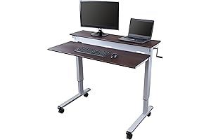 S Stand Up Desk Store Crank Adjustable Tier Standing Desk with Heavy...