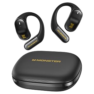 Monster Open Ear AC326 Headphones, Bluetooth 6.0 Wireless Earbuds with Dual-Mic Clear Calls, Air Conduction Headphones with Ear Hooks, Spatial Audio, Snug Fit, 35H Playtime, IPX5 for Sports, Black - Amazon product rated Grade B