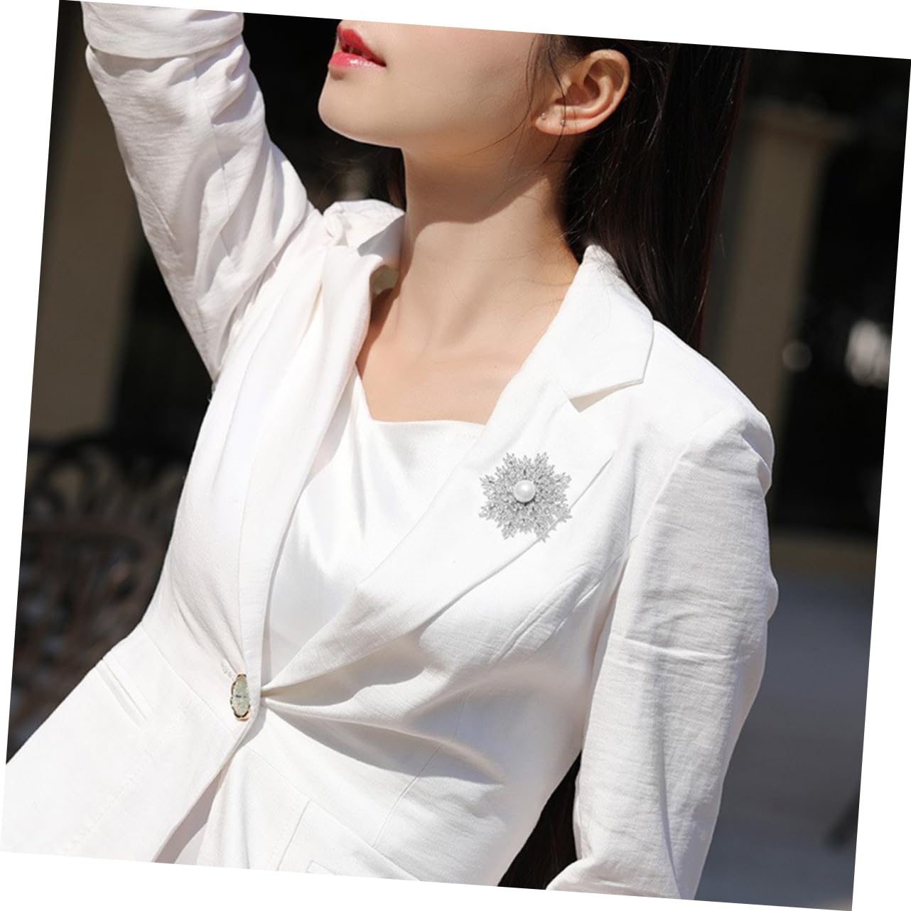 SOIMISS 3pezzi Spilla Elegante Forma Di Fiocco Di Zircone Per Donne Accessorio Per Cardigan e Giacche Decorazione Sottile e Chic Argento Perfetta Per Matrimonio e Occasioni Speciali