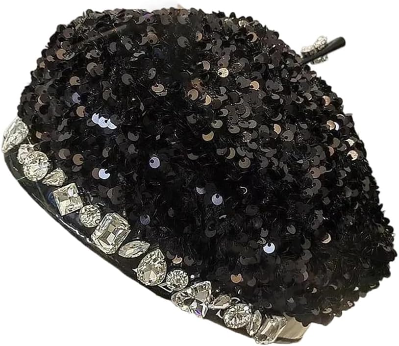 Party Sequin Beret Cap Fashion Nightclub Headwear for Women Painter Hat