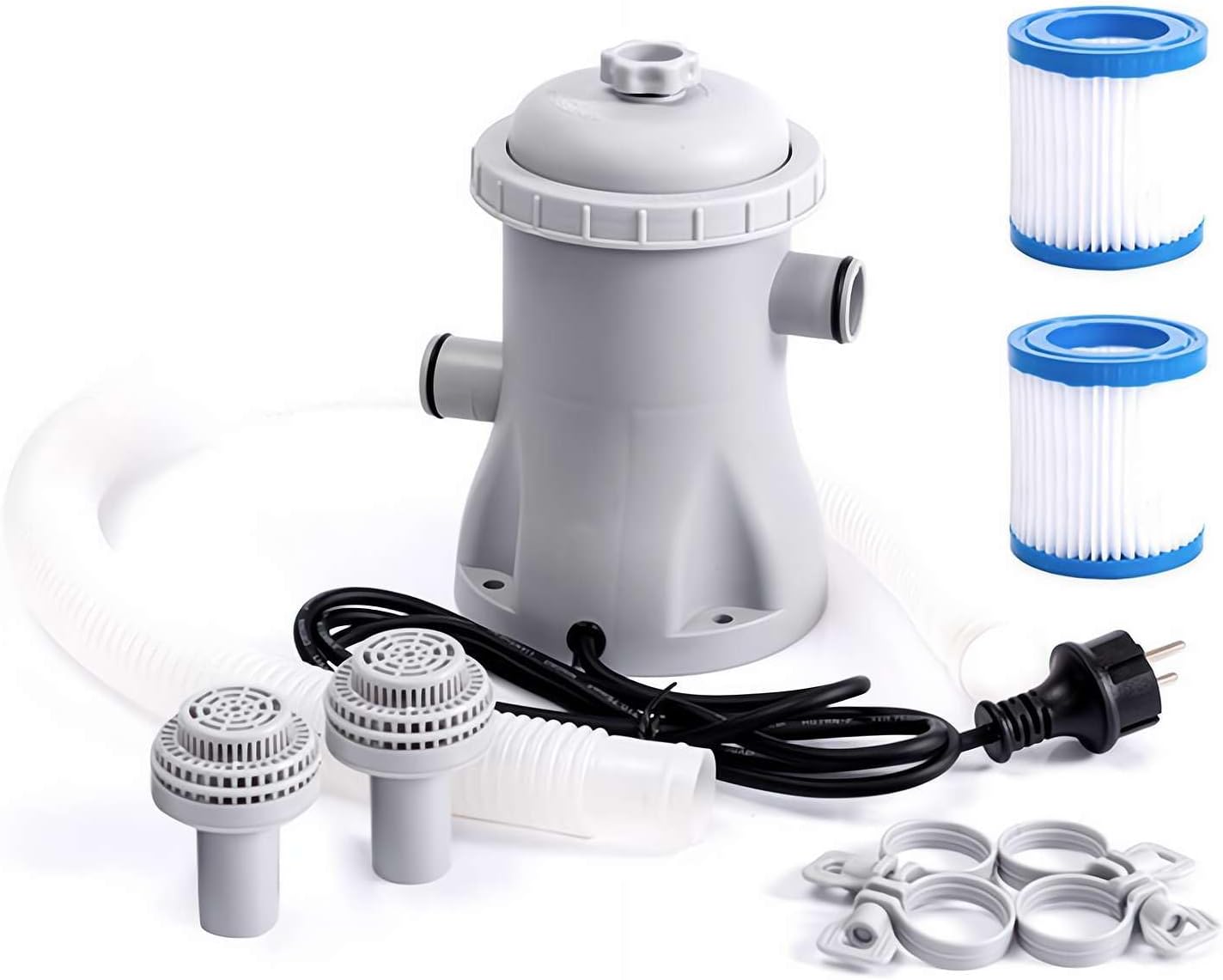 Bomba de filtro de piscina sobre el suelo de 330 GPH – Bomba de piscina pequeña y kit de filtro con bajo ruido y 2 bombas de filtro de piscina para