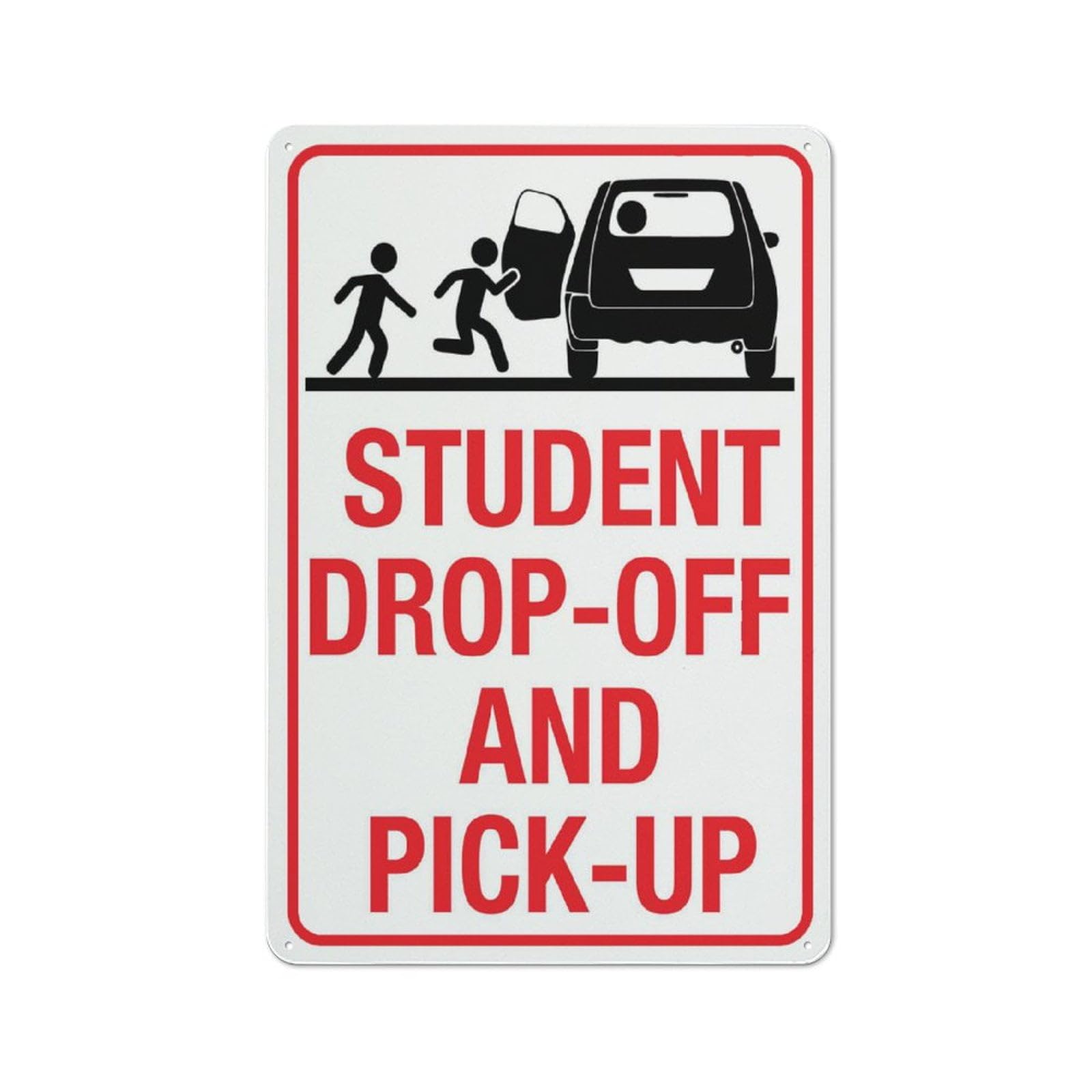 Students Drop Off and Pick Up Sign 8"X12" Rust Free Aluminum Signs Outdoor, Metal Tin Sign for Home