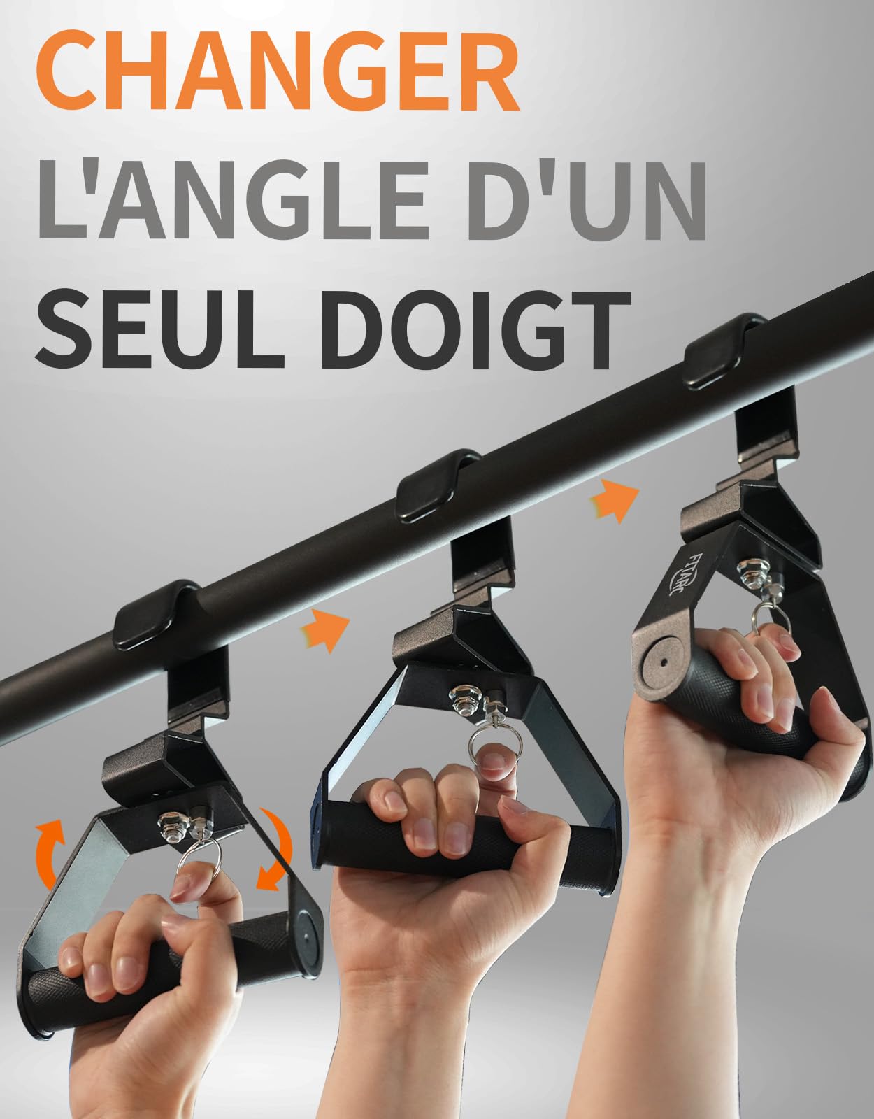 Fitarc Poignée de Traction à Angle Réglable - 12 Niveaux, Professionnelle pour Aviron et Soulevé de Terre - Adaptée aux Poignets, 2